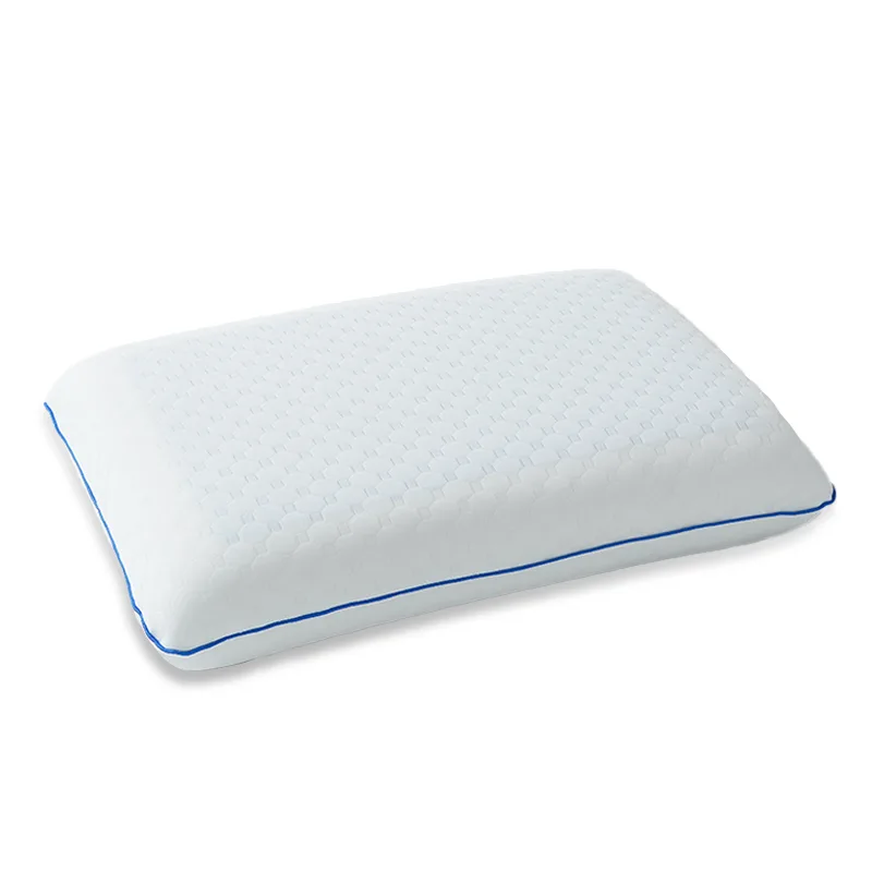 Gel memory foam pillow on white background