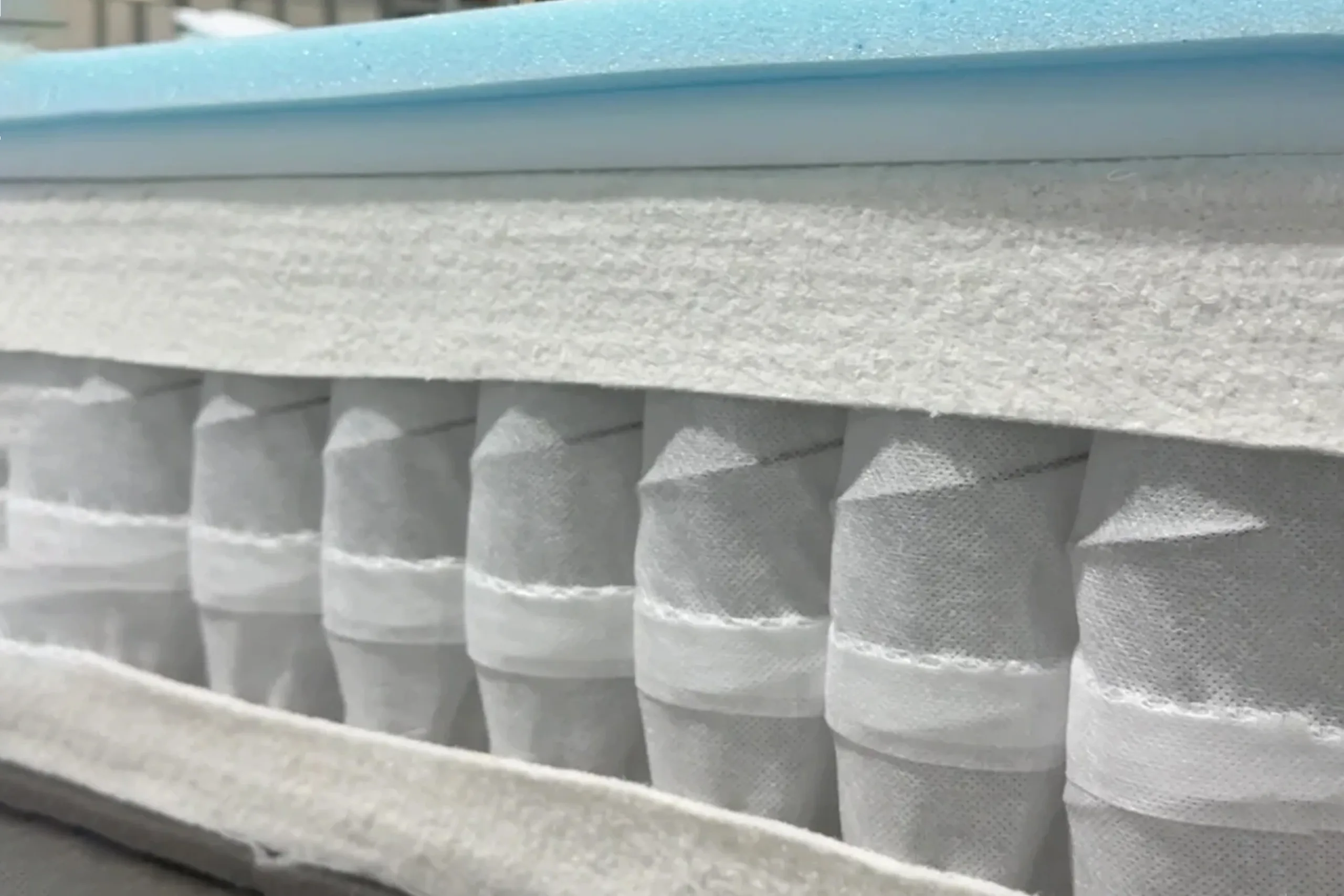 Close-up photo of mattress spring detail