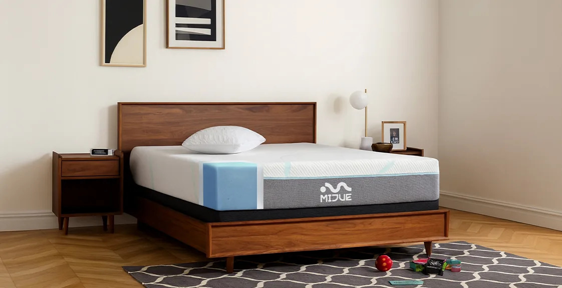Diagram showing the layered structure of a memory foam mattress with an added foam comfort layer
