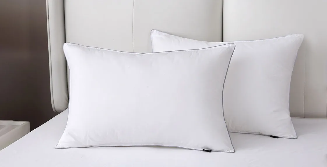Hotel-quality goose down pillow featured in a goose down vs memory foam pillow article