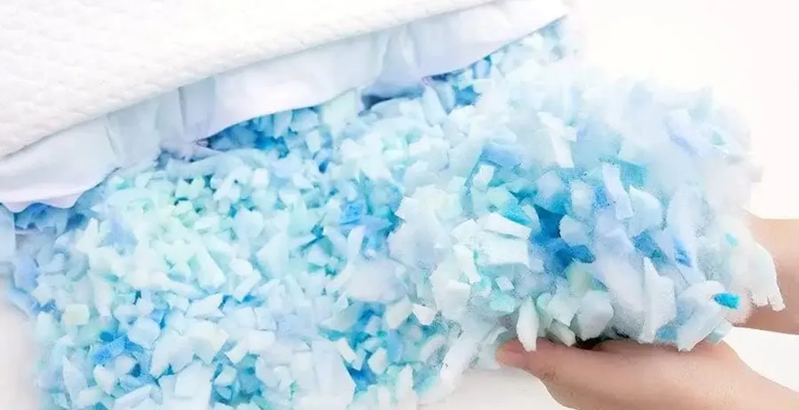 High-quality shredded memory foam used in adjustable pillows for side sleepers