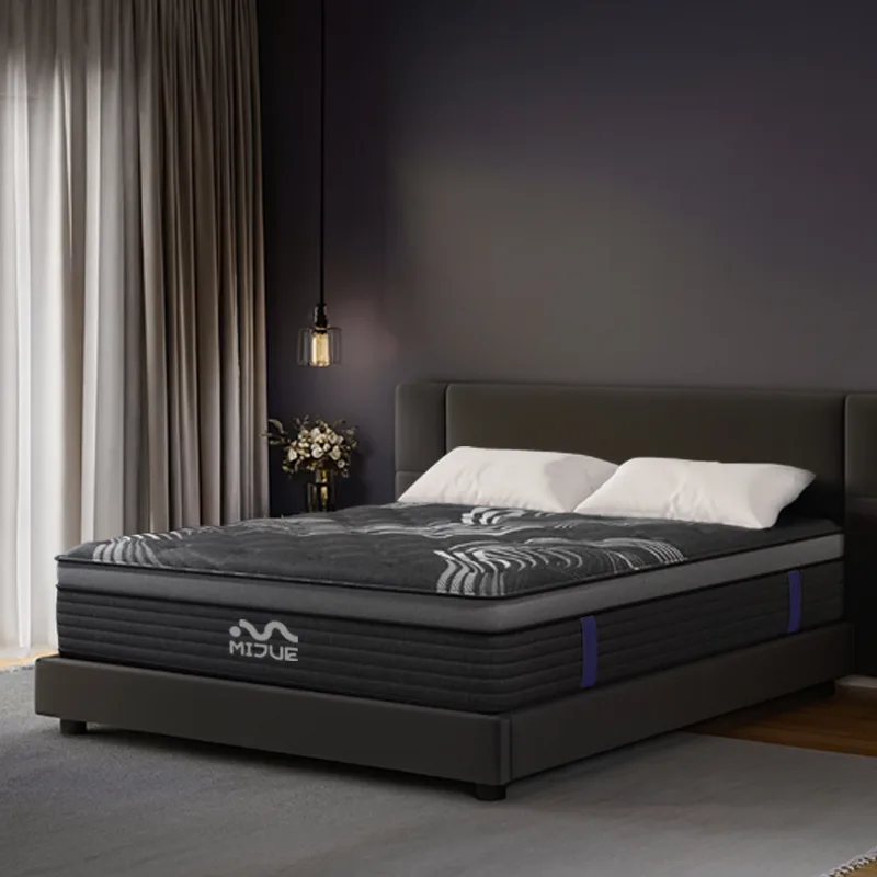 Black mattress in a tranquil environment, used as the main featured image for the homepage mattress series