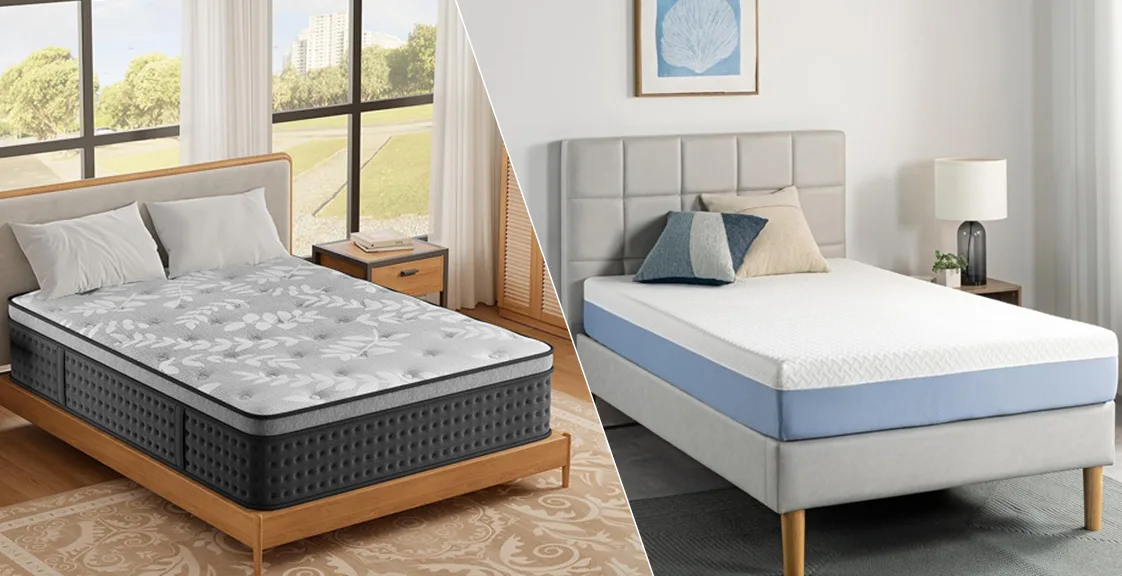 Hybrid mattress vs memory foam mattress
