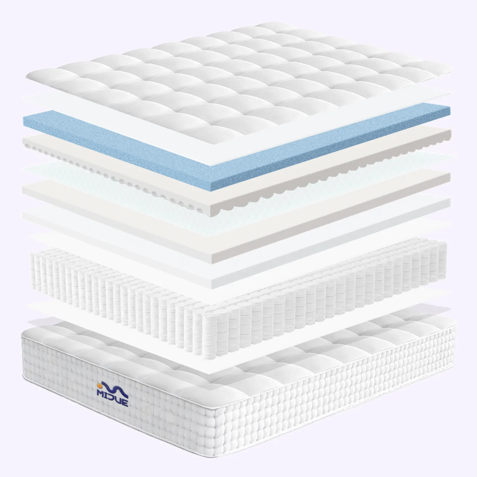Layered structure of a coolcloud hybrid mattress