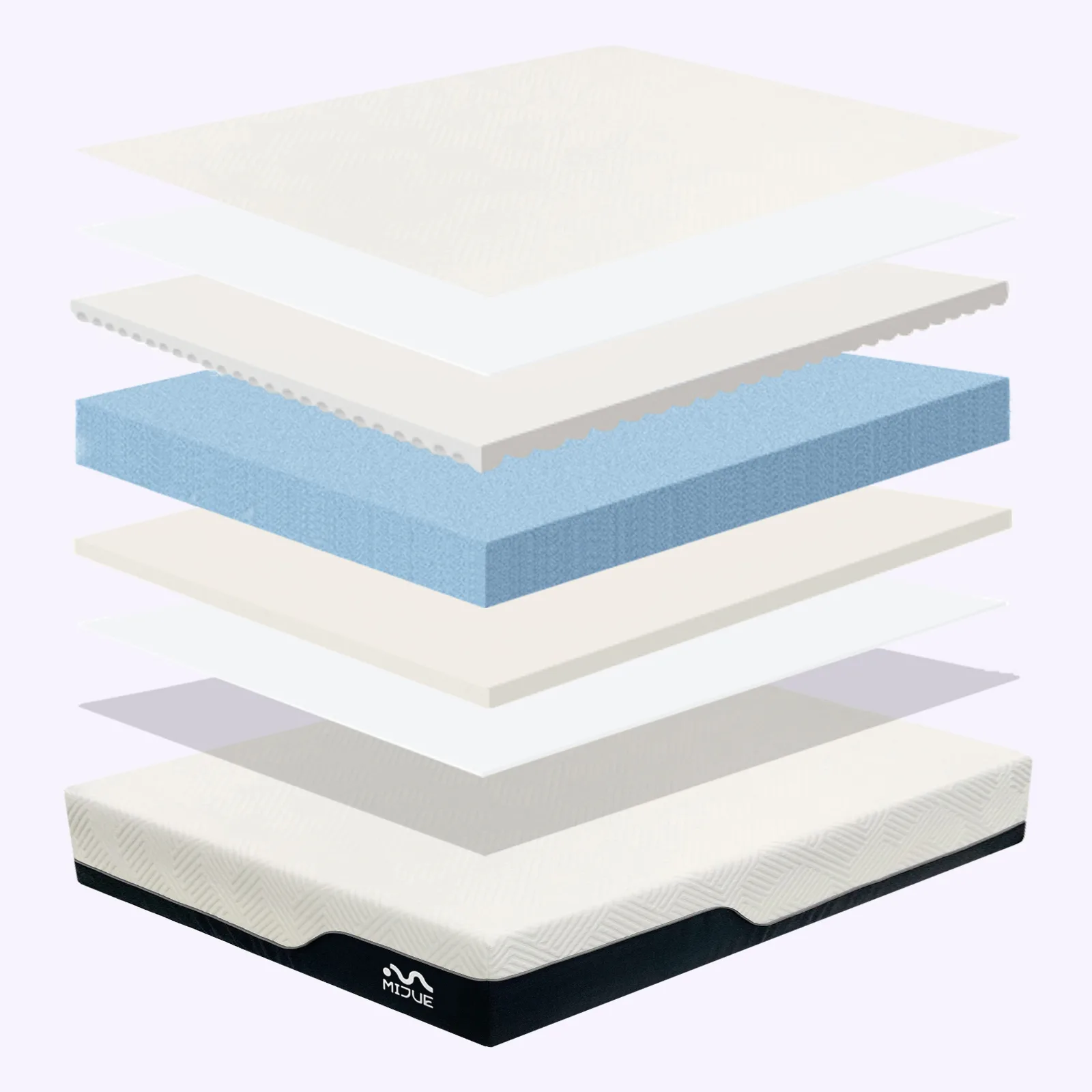 Layered structure of a luxe memory foam mattress
