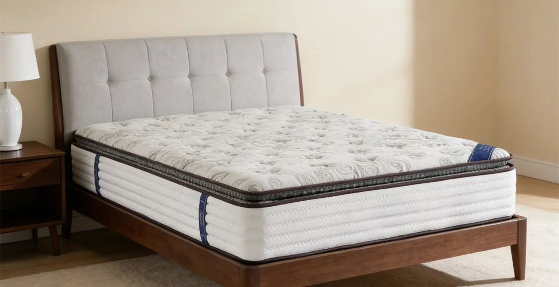 White hybrid mattress in the bedroom