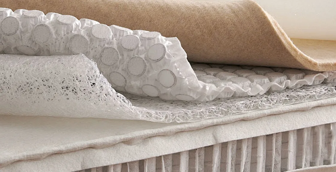 Mattress internal layers showing foam and spring structure for bulk orders