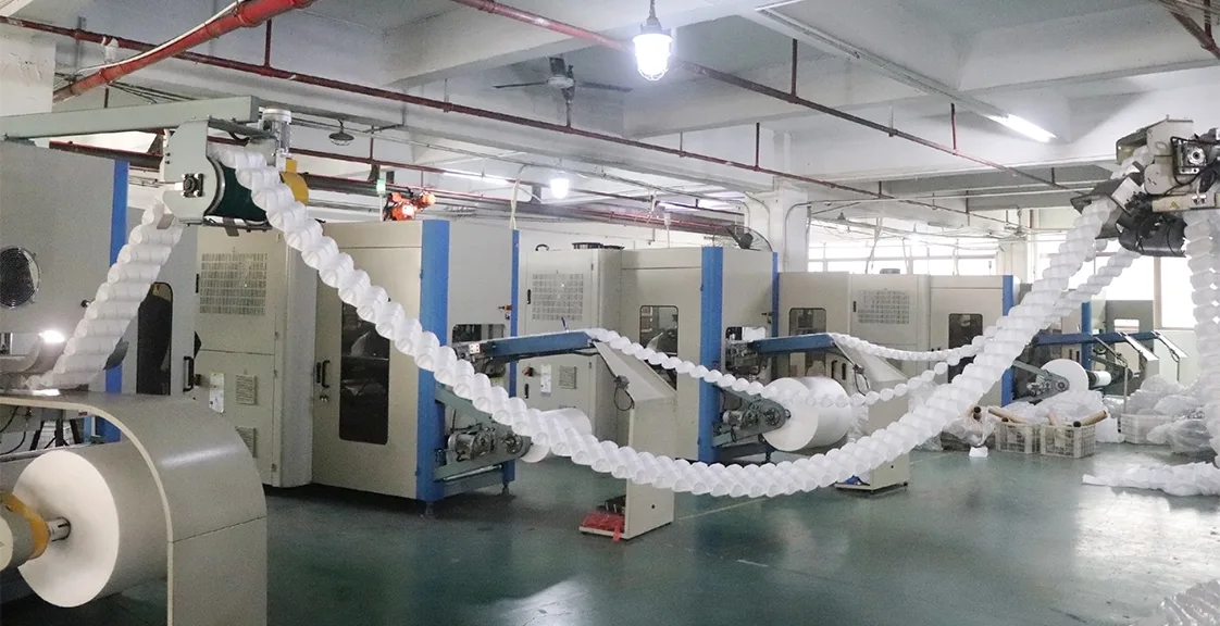 Foam mattress manufacturing in factory