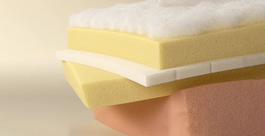 Layered memory foam mattress topper structure