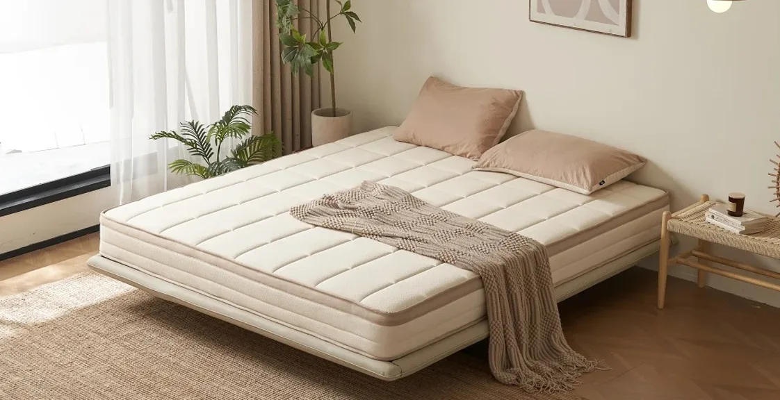 Eco-friendly mattress in a minimalist bedroom