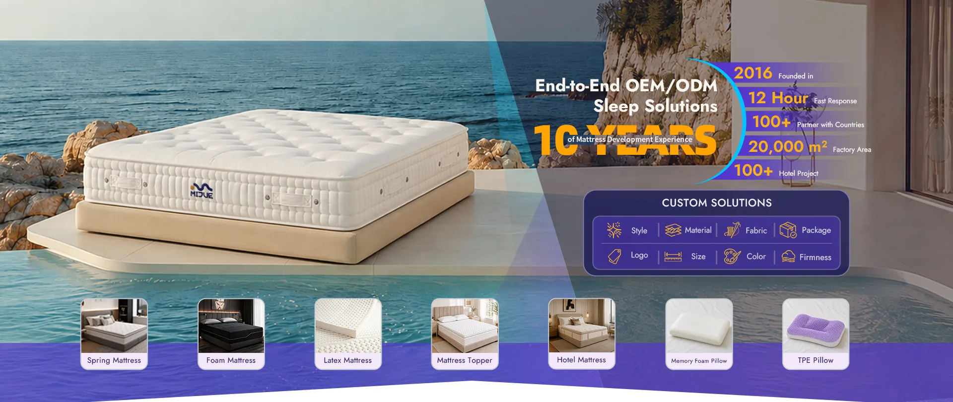 MIJUE spring mattress manufacturer offering custom OEM and ODM solutions