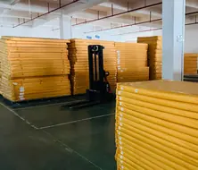 Foam mattress packaging area