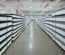 Finished mattresses stored in factory warehouse